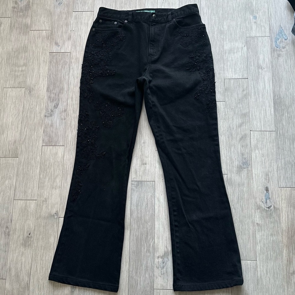 Lauren Ralph Lauren Black Flare‎ Jeans 8